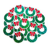 Christmas Wreath Die Cut Stickers for greeting card envelopes, gift tags and holiday crafts.