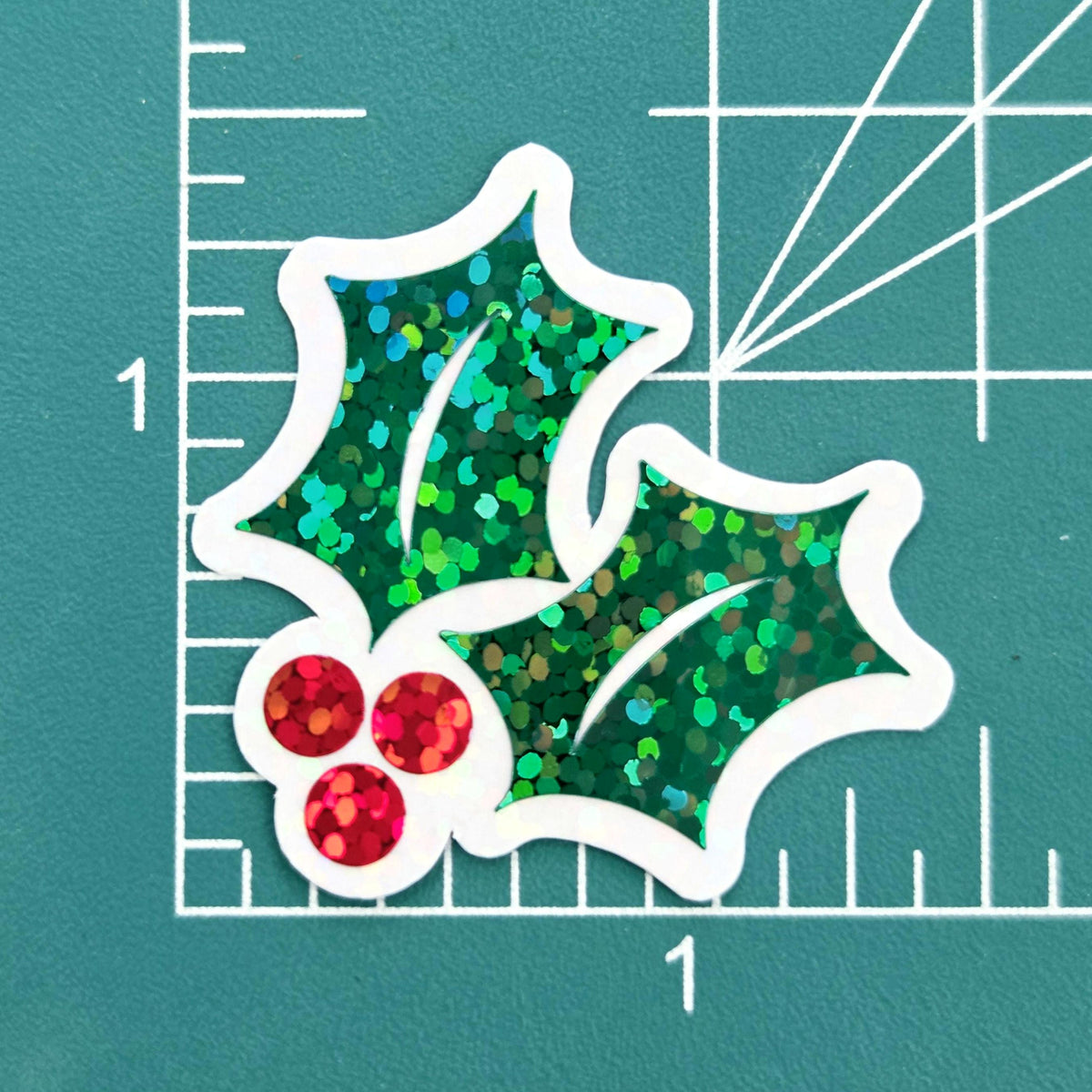 Holly Die Cut Stickers for Christmas card envelopes, gift tags and holiday crafts.