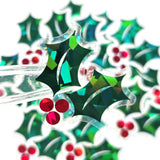 Holly Die Cut Stickers for Christmas card envelopes, gift tags and holiday crafts.