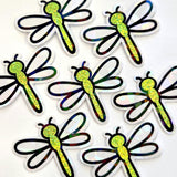 Dragonfly Die Cut Stickers, set of cute bugs for mason jars, envelopes, journals and crafts, choose color.