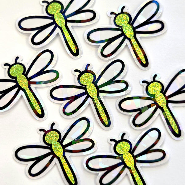 Dragonfly Die Cut Stickers, set of cute bugs for mason jars, envelopes, journals and crafts, choose color.