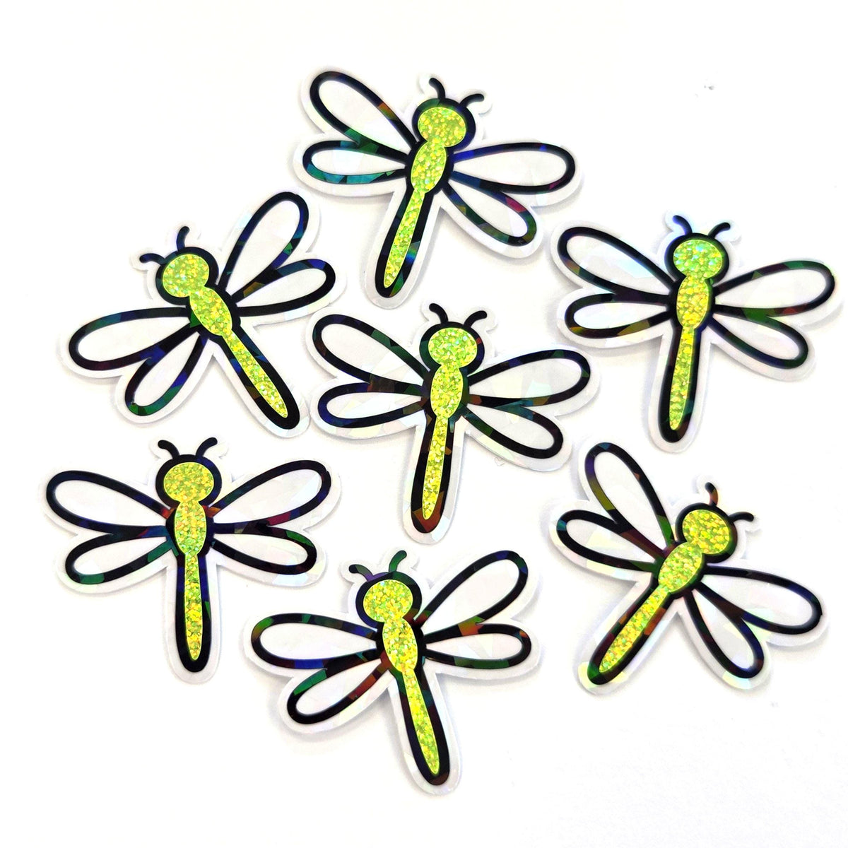 Dragonfly Die Cut Stickers, set of cute bugs for mason jars, envelopes, journals and crafts, choose color.