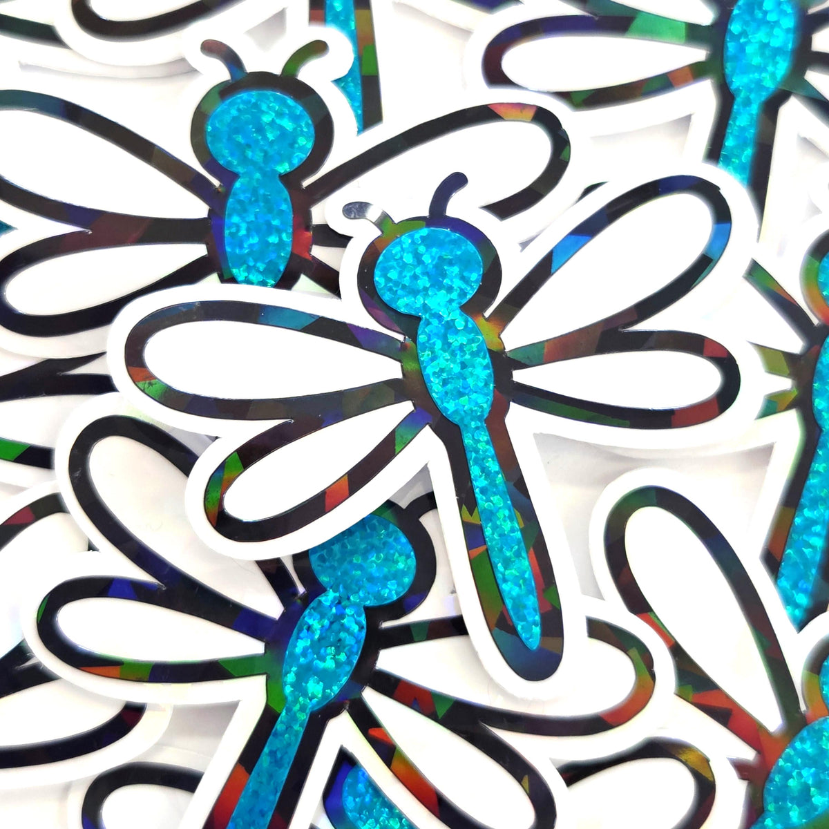 Red Dragonfly Die-Cut Stickers, Glitter Bug Vinyl Decals, Journal Crafts