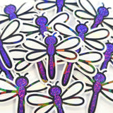 Blue Dragonfly Die-Cut Stickers, Glitter Bug Vinyl Decals, Journal Crafts