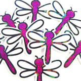 Hot Pink Dragonfly Die-Cut Stickers, Glitter Bug Vinyl Decals, Journal Crafts