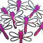 Hot Pink Dragonfly Die-Cut Stickers, Glitter Bug Vinyl Decals, Journal Crafts