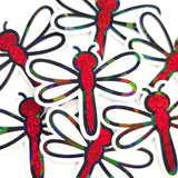 Red Dragonfly Die-Cut Stickers, Glitter Bug Vinyl Decals, Journal Crafts