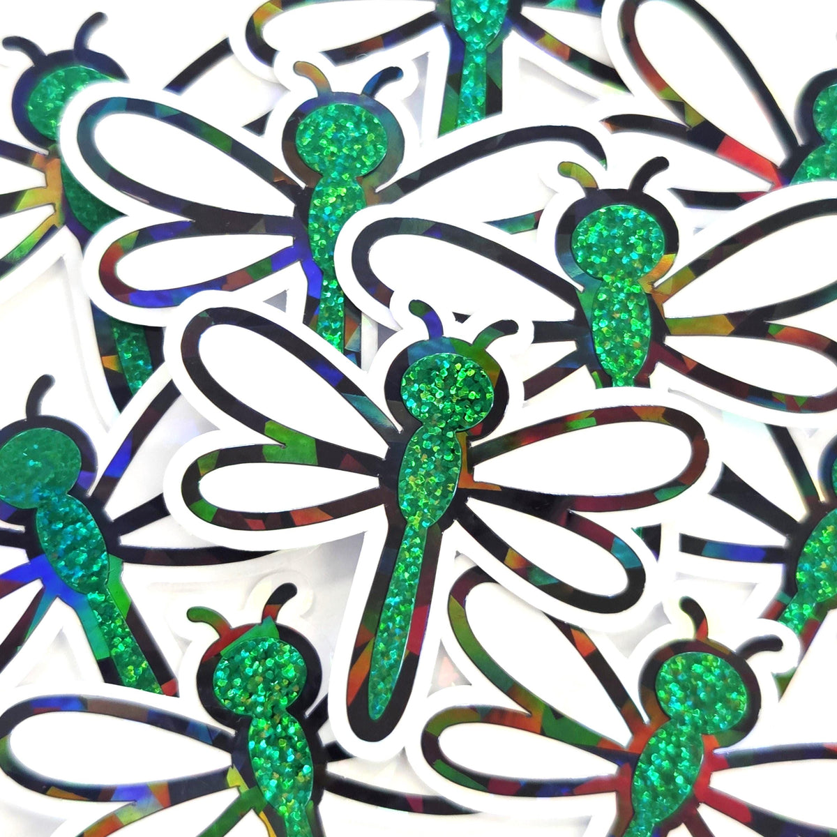 Dark Green Dragonfly Die-Cut Stickers for scrapbooks, journals and craft projects