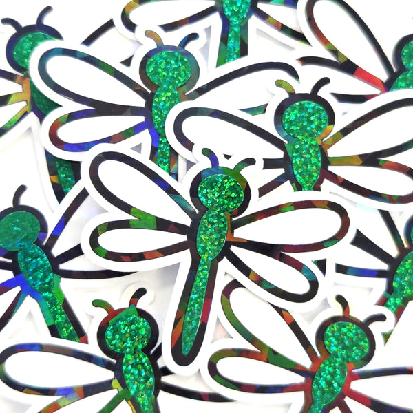 Dark Green Dragonfly Die-Cut Stickers for scrapbooks, journals and craft projects