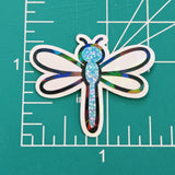 Light Blue Dragonfly Die-Cut Stickers, Glitter Bugs for Journals, Greeting Cards, Paper Craft Embellishments