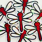Light Blue Dragonfly Die-Cut Stickers, Glitter Bugs for Journals, Greeting Cards, Paper Craft Embellishments