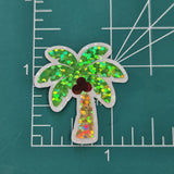 Coconut Palm Trees Die Cut Stickers, tropical island decor for journals, planners, beach vacation scrapbook pages and coastal paper crafts.