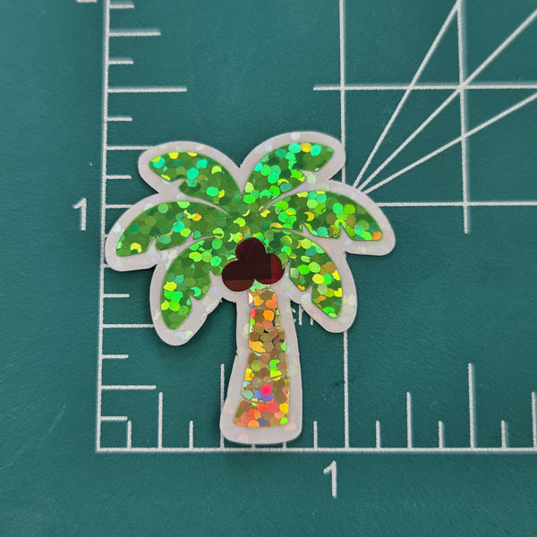 Coconut Palm Trees Die Cut Stickers, tropical island decor for journals, planners, beach vacation scrapbook pages and coastal paper crafts.