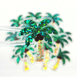 Coconut Palm Trees Die Cut Stickers, tropical island decor for journals, planners, beach vacation scrapbook pages and coastal paper crafts.