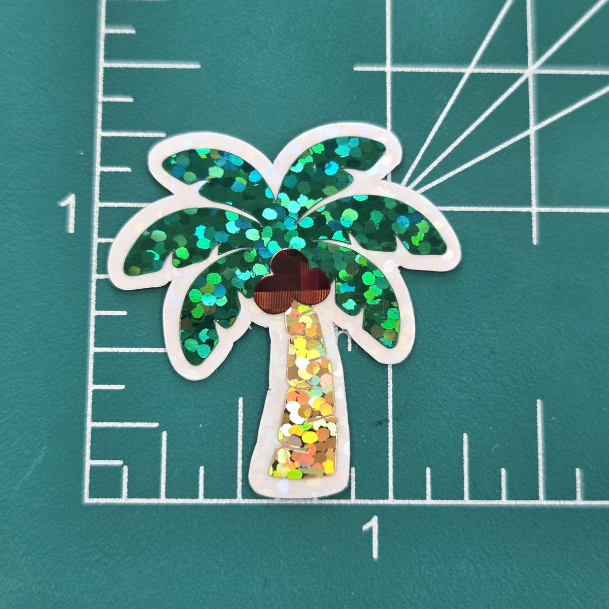 Coconut Palm Trees Die Cut Stickers, tropical island decor for journals, planners, beach vacation scrapbook pages and coastal paper crafts.