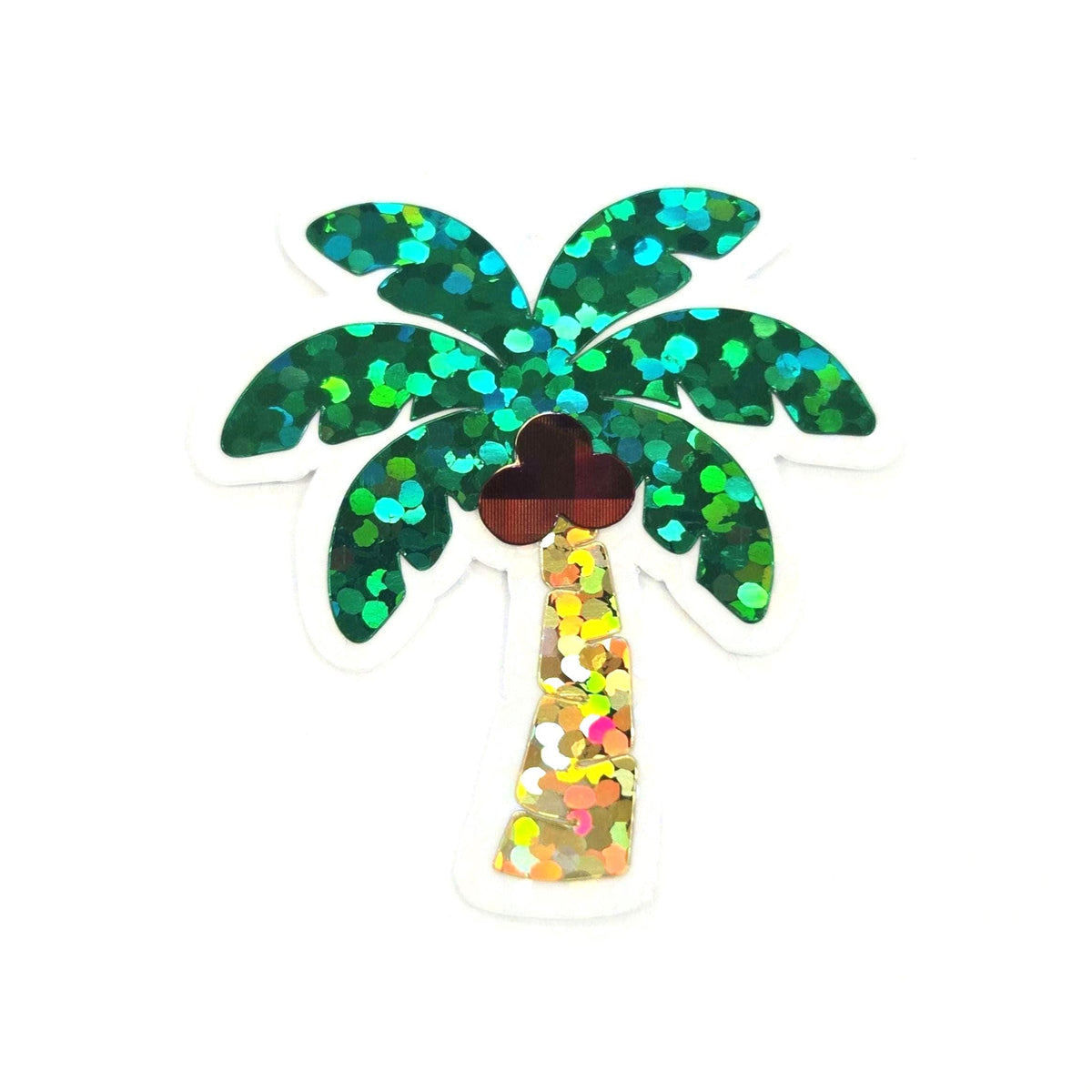 Coconut Palm Trees Die Cut Stickers, tropical island decor for journals, planners, beach vacation scrapbook pages and coastal paper crafts.