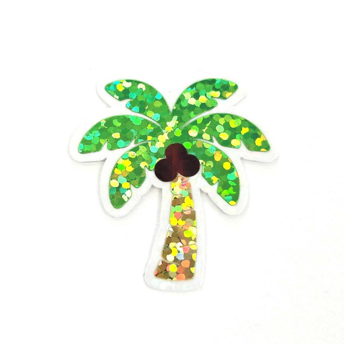 Coconut Palm Trees Die Cut Stickers, tropical island decor for journals, planners, beach vacation scrapbook pages and coastal paper crafts.