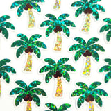 Coconut Palm Trees Die Cut Stickers, tropical island decor for journals, planners, beach vacation scrapbook pages and coastal paper crafts.