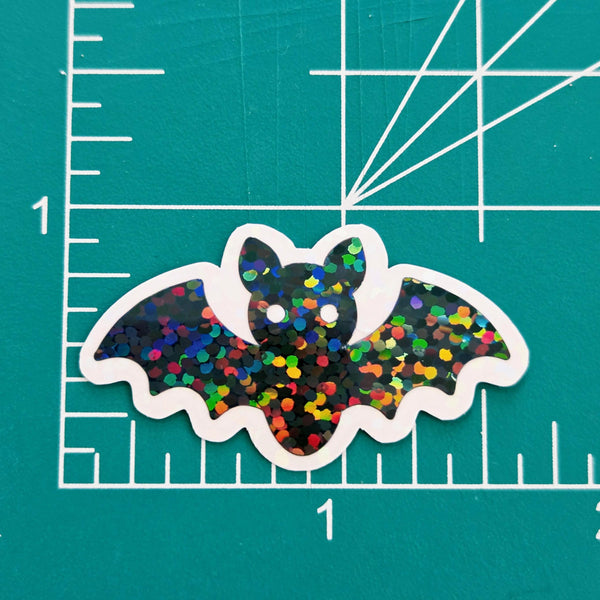 Black Bats Die Cut Sparkly Sticker Set for Halloween, spooky season crafts