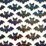 Black Bats Die Cut Sparkly Sticker Set for Halloween, spooky season crafts