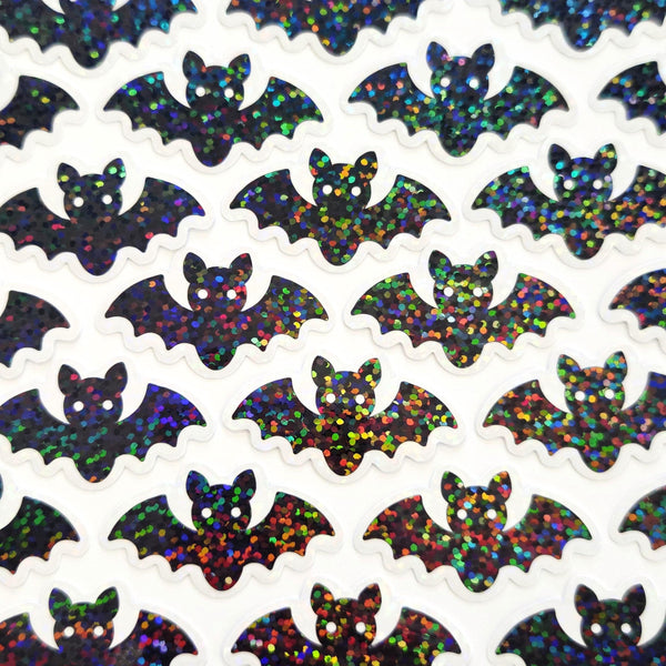Black Bats Die Cut Sparkly Sticker Set for Halloween, spooky season crafts