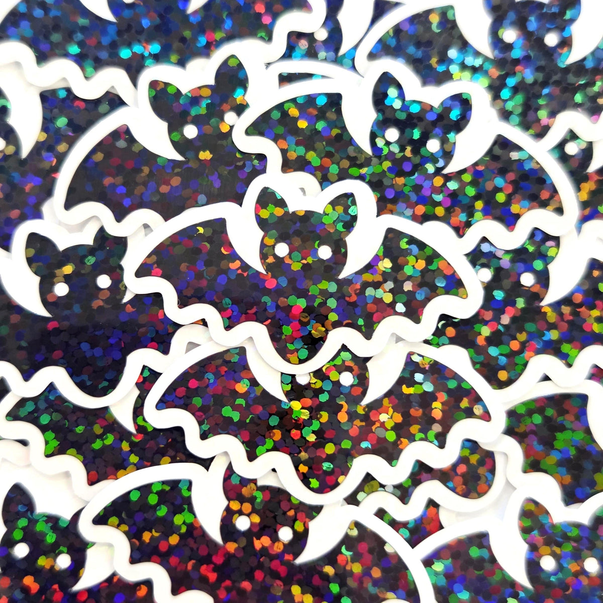 Black Bats Die Cut Sparkly Sticker Set for Halloween, spooky season crafts