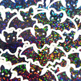 Black Bats Die Cut Sparkly Sticker Set for Halloween, spooky season crafts