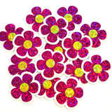 Hot Pink Retro Flower Die-Cut Stickers.