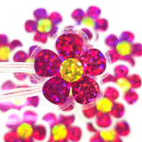 Hot Pink Retro Flower Die-Cut Stickers.