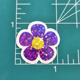 Purple Retro Flower Die-Cut Stickers.