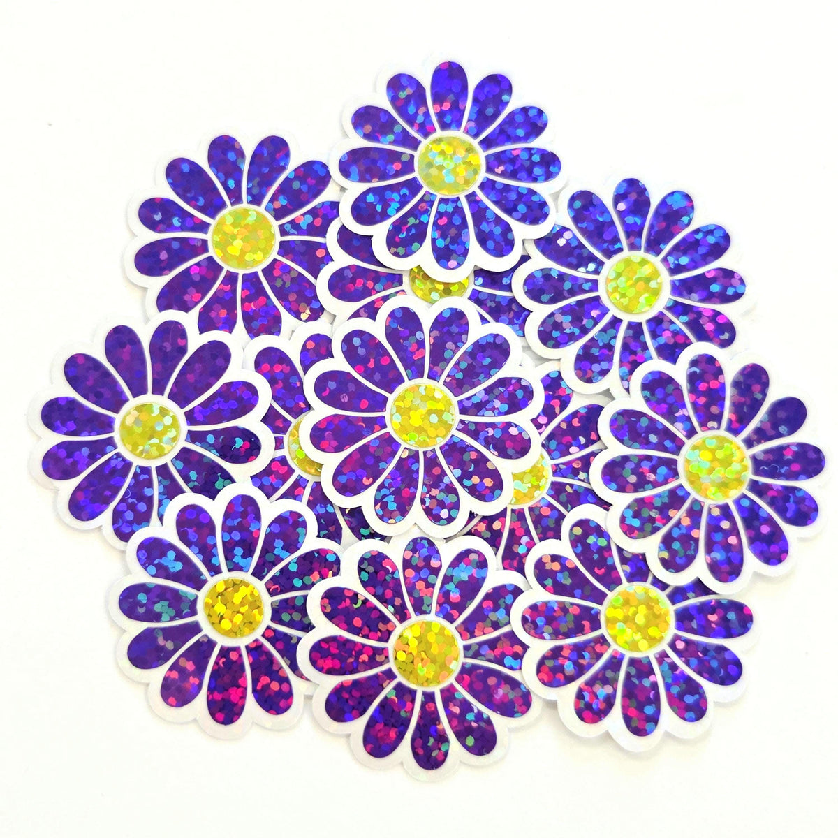 Purple Daisy Flower Die-Cut Sticker Set