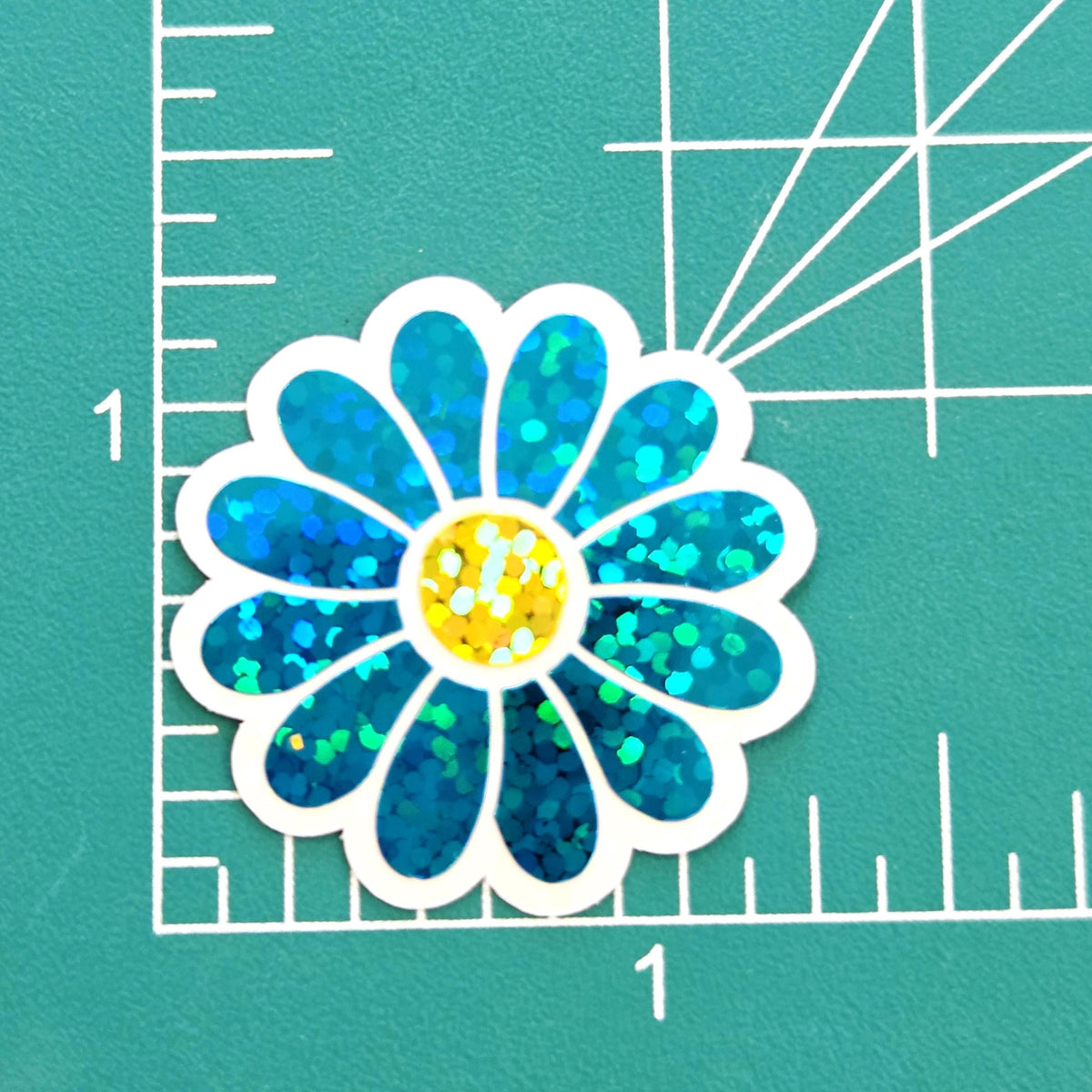 Turquoise Daisy Flower Die-Cut Sticker Set