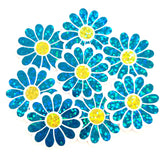 Turquoise Daisy Flower Die-Cut Sticker Set
