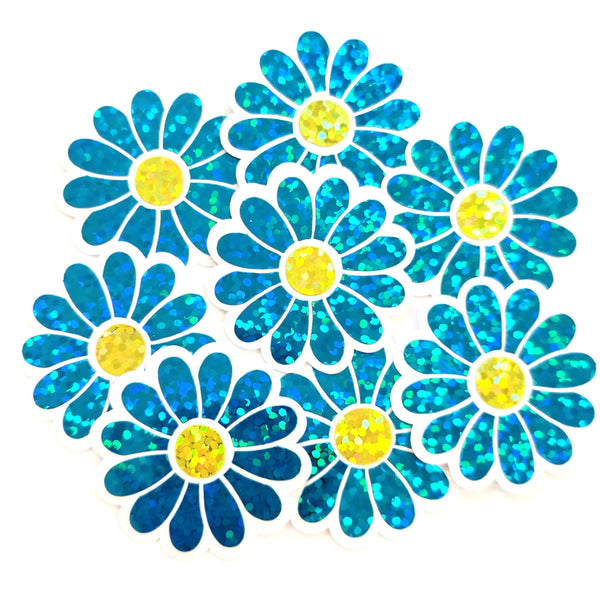 Turquoise Daisy Flower Die-Cut Sticker Set