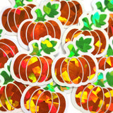 Orange Pumpkin Die Cut Stickers for Autumn crafts, Halloween projects, Scrapbook page embellishments.