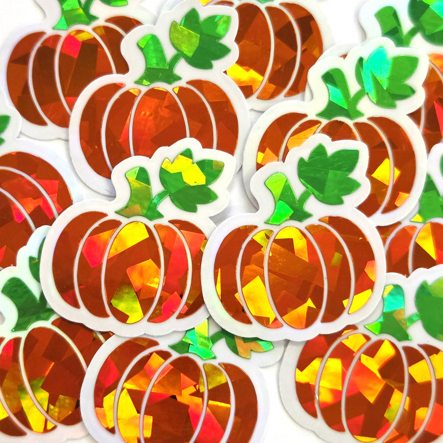 Orange Pumpkin Die Cut Stickers for Autumn crafts, Halloween projects, Scrapbook page embellishments.