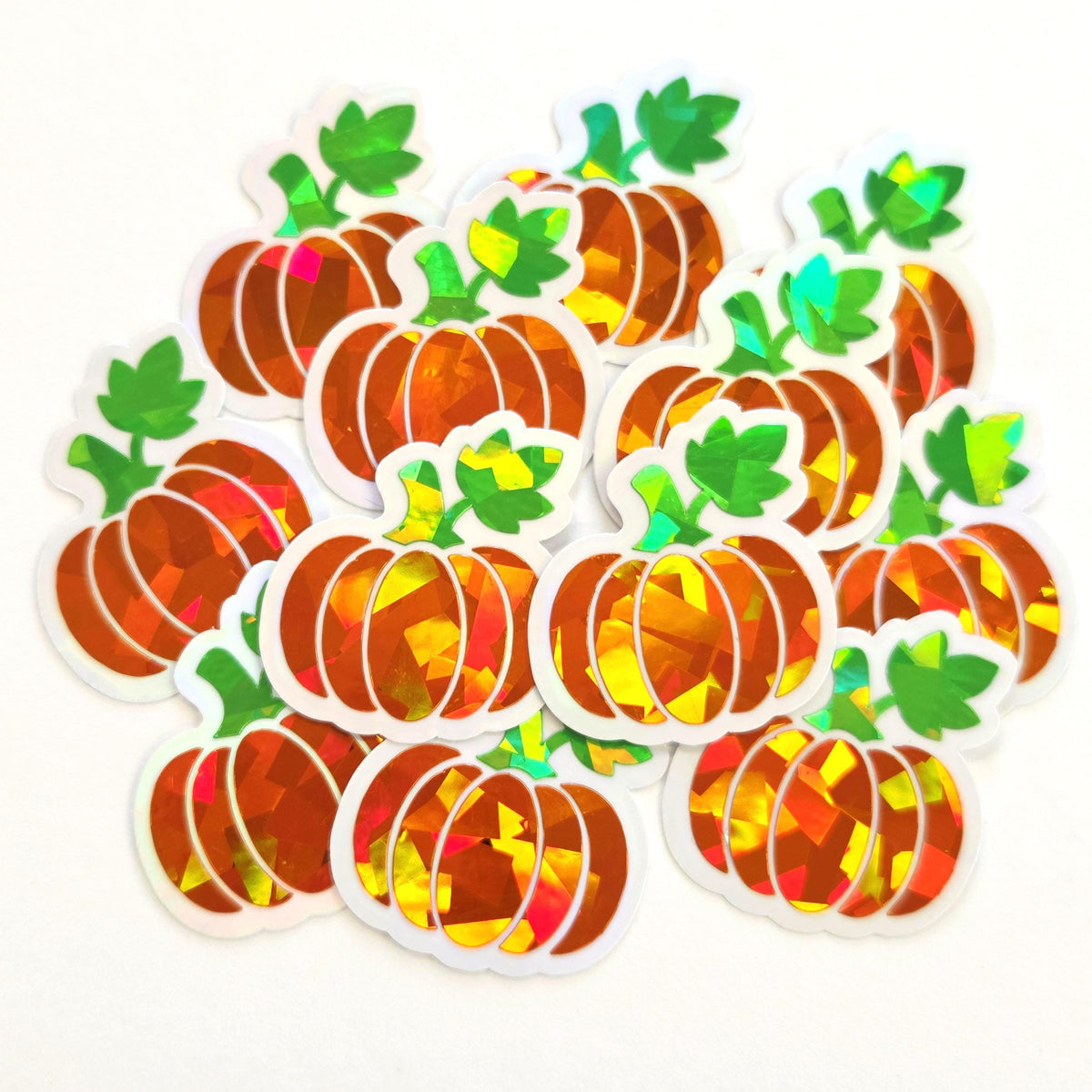 Orange Pumpkin Die Cut Stickers for Autumn crafts, Halloween projects, Scrapbook page embellishments.