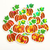 Orange Pumpkin Die Cut Stickers for Autumn crafts, Halloween projects, Scrapbook page embellishments.