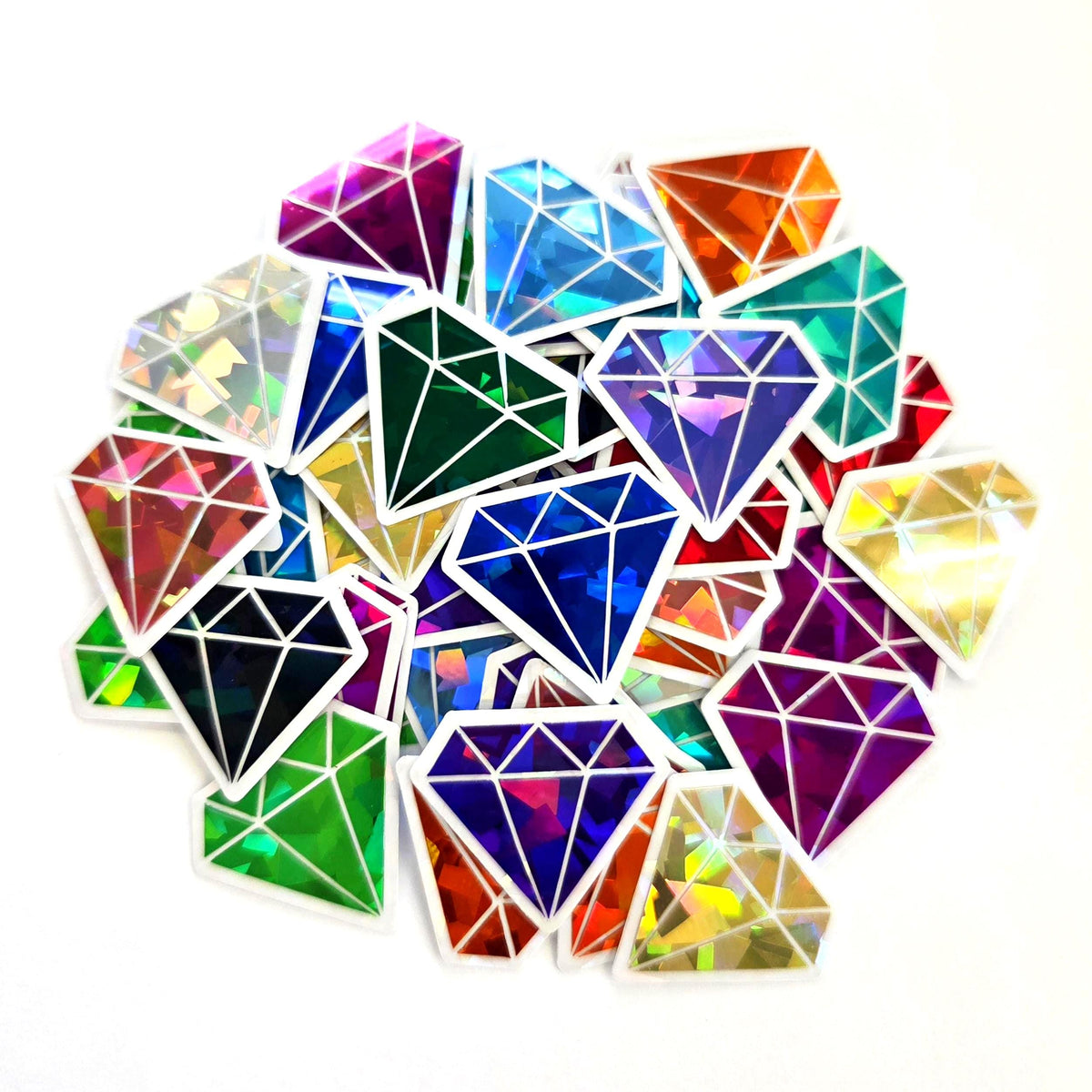 Black Diamond Gems Die Cut Sticker Set, multicolor sparkly stickers for tumblers, journals, scrapbooks and crafts