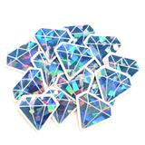 Light Blue Diamond Gems Die Cut Sticker Set, multicolor sparkly stickers for tumblers, journals, scrapbooks and crafts
