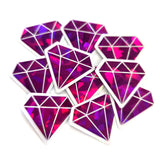 Purple Diamond Gems Die Cut Sticker Set, multicolor sparkly stickers for tumblers, journals, scrapbooks and crafts