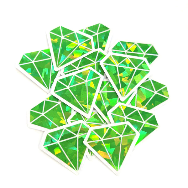 Yellow Diamond Gems Die Cut Sticker Set, multicolor sparkly stickers for tumblers, journals, scrapbooks and crafts