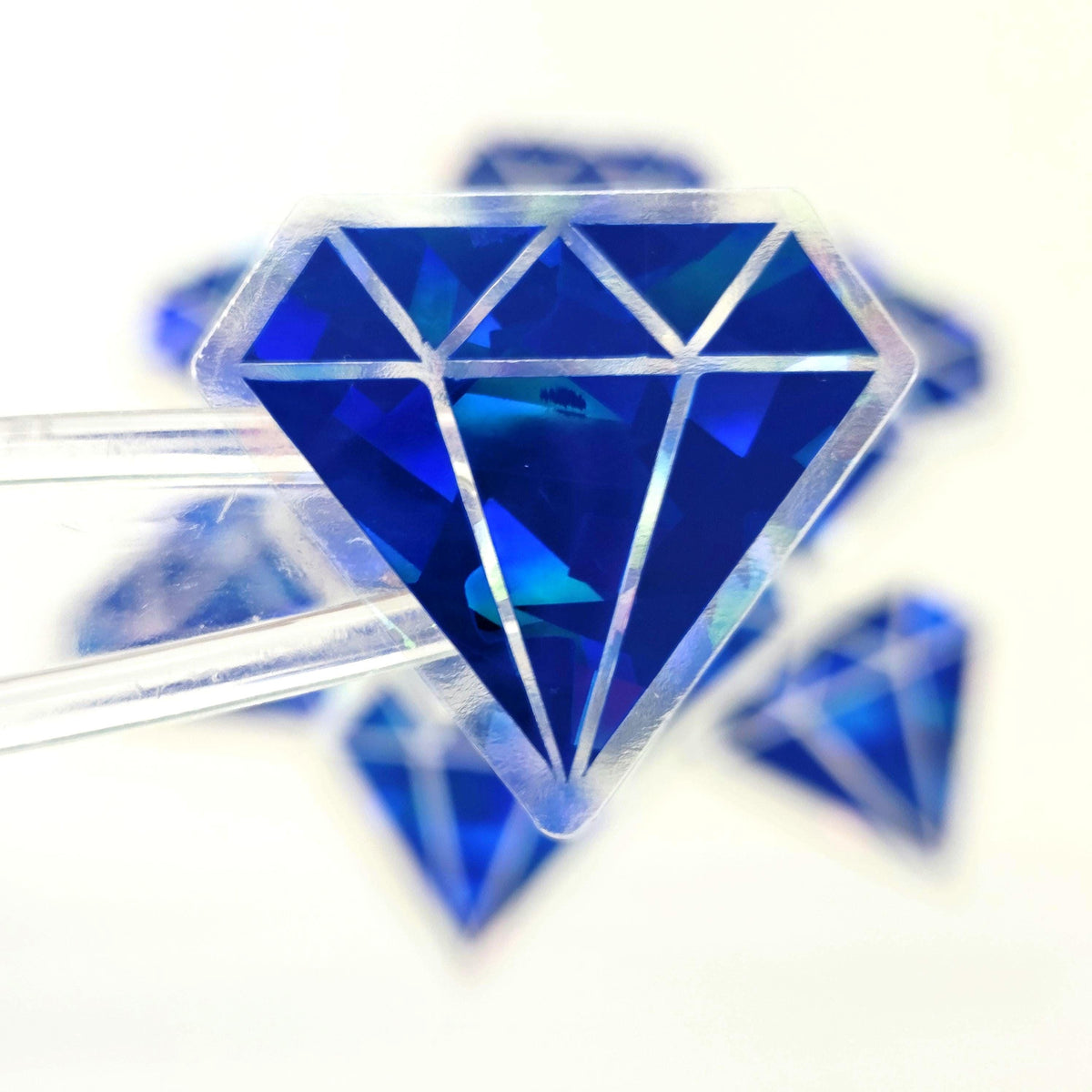 Sapphire Blue Diamond Gems Die Cut Sticker Set, multicolor sparkly stickers for tumblers, journals, scrapbooks and crafts