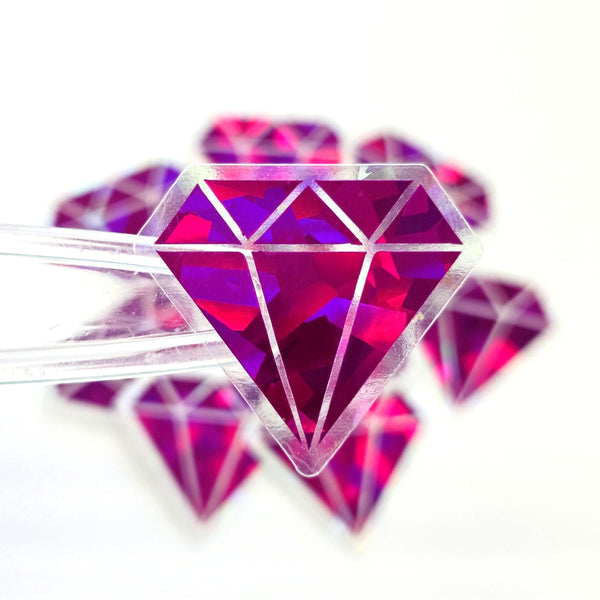 Hot Pink Diamonds Die Cut Sticker Set, multicolor sparkly stickers for tumblers, journals, scrapbooks and crafts