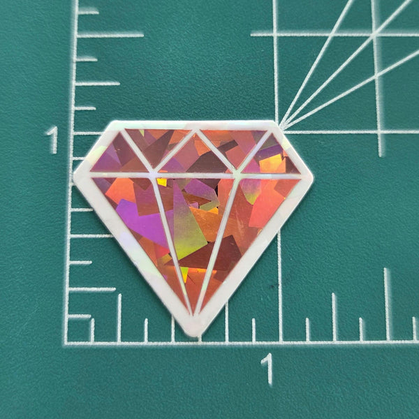Pink Diamond Gems Die Cut Sticker Set, multicolor sparkly stickers for tumblers, journals, scrapbooks and crafts
