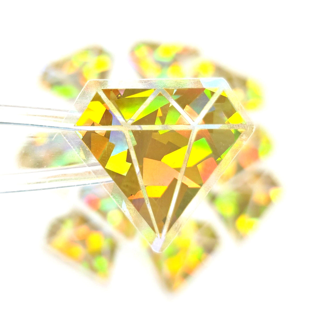 Yellow Diamond Gems Die Cut Sticker Set, multicolor sparkly stickers for tumblers, journals, scrapbooks and crafts