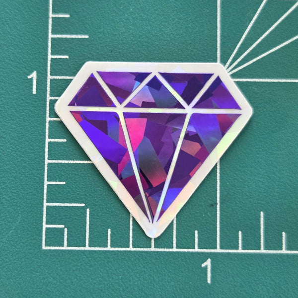 Purple Diamond Gems Die Cut Sticker Set, multicolor sparkly stickers for tumblers, journals, scrapbooks and crafts