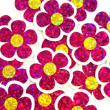 Hot Pink Retro Flower Die-Cut Stickers.