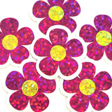 Hot Pink Retro Flower Die-Cut Stickers.