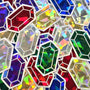 Rupee Gems Die Cut Sticker Set, multicolor sparkly stickers for gamers, tumblers, journals, scrapbooks and crafts